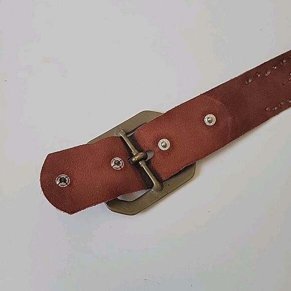 B Low the Belt Studded Rust Suede Hip Belt 34 Adjustable Boho Cowgirl Western - Picture 7 of 16
